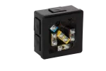 VP-02 Puszka n/t 86x86x40mm IP55 6-wl klik dł.gum. z zac. czarna