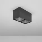 TITO D3 stropowy max. 2x13W, GU10, 230V, czarny głęboki (mat struktura) RAL 9005