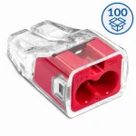 Szybkozłączka wtykowa SCP2 transparentny/czerwony (karton = 100 szt.)