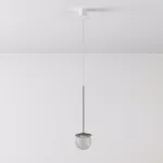 CLAR 300 fi100 wisząca LED 2,7W/298lm/3000K, 230V, przewód transparentny, kolor srebra (gładki mat)