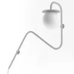 COTTON kinkiet fi100 max.1x1,9W, G9, 230V, przewód transparentny, srebrny aluminiowy (mat struktura) RAL 9006 DM101/LA42/A1/P/B/101