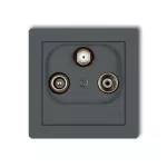 DECO Mechanizm gniazda abonenckiego RTV-SAT przelotowego 10dB grafitowy mat