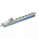 Panel UTE, typ C, 19"x76, 6 gniazd, prof. aluminium 35°, 1U, 16A, 230 VAC