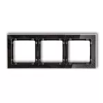 DECO Ramka uniwersalna potrójna transparentna DECO Art - efekt szkła (ramka: transparentna; spód: czarny)