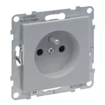 SUNO - Gniazdo 2P+Z z przesłoną - 16A - 250 V~ - zaciski śrubowe, Aluminium, Legrand