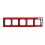 DECO Ramka uniwersalna pięciokrotna - efekt szkła (ramka: czerwona; spód: czarny)