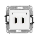 ICON Mechanizm gniazda podwójnego HDMI 2.0, 4K biały mat