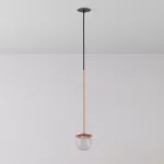 CLAR 400 fi100 wisząca wpust LED 2,7W/298lm/3000K, 230V, przewód czarny guma, kolor miedzi (gładki mat)
