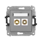 ICON Mechanizm gniazda głośnikowego pojedynczego (typu banan - czerwony i czarny, pozłacany, 4 mm2, skręcany) szary mat