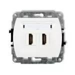 TREND Mechanizm gniazda podwójnego HDMI 2.0, 4K biały