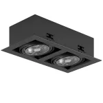 MARA P2Bd AR111 wpust stropowy max. 2x20W, G53, 12V, czarny głęboki (mat struktura) RAL 9005