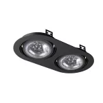 GIULIETTA B1Bh AR111 wpust stropowy max. 2x60W, G53, 12V, czarny głęboki (mat struktura) RAL 9005
