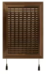 kratka wentylacyjna 180x250 mm z siatką i kołnierzem prostokątnym 138x208 mm, brązowa