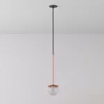 CLAR 300 fi100 wisząca wpust LED 2,7W/298lm/3000K, 230V, przewód czarny guma, kolor miedzi (gładki mat)
