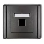 FLEXI Gniazdo multimedialne pojedyncze bez modułu (standard Keystone) grafitowy