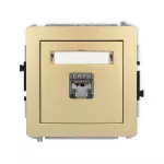 DECO Mechanizm gniazda komputerowego pojedynczego 1xRJ45, kat. 5e, ekranowany, 8-stykowy złoty