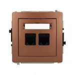 DECO Mechanizm gniazda komputerowego podwójnego 2xRJ45, kat. 6, 8-stykowy brązowy metalik
