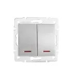 LOGI 02-1120-143 sr Łącznik dwugrupowy świecznikowy z LED