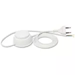 PWN-2/2X0,5/1,9 Przyłączacz z wtyczką płaską z wyłącznikiem nożnym do lamp, dwutorowy, 250V, 2,5A; 1,9m; biały