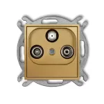 ICON Mechanizm gniazda abonenckiego RTV-SAT końcowego (2 wejścia antenowe) złoty
