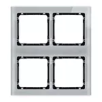 DECO Ramka modułowa 4 krotna (2 poziom, 2 pion) - efekt szkła (ramka szara; spód czarny)