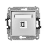 MINI Mechanizm gniazda pojedynczego USB A-B 2.0 srebrny metalik