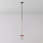 CLAR 350 fi100 wisząca wpust LED 2,7W/298lm/3000K, 230V, przewód czarny guma, kolor miedzi (gładki mat)