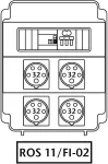 Rozdzielnica 4*32A 5p,zabezp. 3F-32A