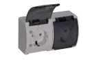 VG-2 Koala Gn. podw. 2x2P+Z SCHUKO n/t IP44 popiel z klapką dymną