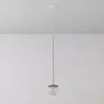 CLAR 500 fi100 wisząca wpust LED 2,7W/298lm/3000K, 230V, przewód transparentny, kolor srebra (gładki mat)