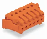 Gniazdo THT; konstrukcja kątowa RM 3,81 mm, pomarańczowa