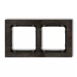 DECO Ramka uniwersalna podwójna - efekt drewna (ramka wenge; spód czarny)