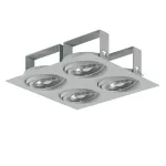 MARA E4Dh AR111 wpust stropowy max. 4x60W, G53, 12V, srebrny aluminiowy (mat struktura) RAL 9006