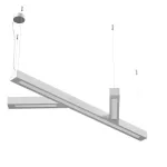 RAMITA T1 wisząca LED PHILIPS LV 54W/6600lm/3000K, 230V, srebrny aluminiowy (mat struktura) RAL 9006