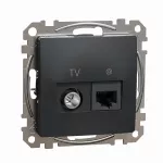 Gniazdo komputerowe-TV (kat.6 UTP), Sedna Design & Elements, czarny antracyt