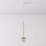 CLAR 350 fi100 wisząca LED 2,7W/298lm/3000K, 230V, przewód transparentny, kolor złota (gładki mat)