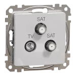 Gniazdo TV/SAT/SAT końcowe (4dB), Sedna Design & Elements, srebrne aluminium