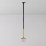 CLAR 200 fi100 wisząca wpust LED 2,7W/298lm/3000K, 230V, przewód czarny guma, kolor złota (gładki mat)
