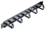 Organizator kablowy poziomy metalowy 1U CZARNY