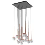 COTTON PANEL HF3, fi100 wisząca max.13x1,9W, G9, 230V, przewód czarny, kolor miedzi (gładki mat)