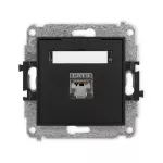 ICON Mechanizm gniazda komputerowego pojedynczego 1xRJ45, kat. 6, ekranowany, 8-stykowy czarny mat