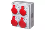 Rozdzielnica RSK3 IP44 wyposażona w okablowanie do podłączenia zabezpieczeń z gniazdami: 2x16A 3P+N+Z 400V~ 2x32A 3P+N+Z 400V~