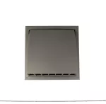 wylot ścienny 154x154 mm z zaworem zwrotnym, okapem i kołnierzem fi 100 mm, szary