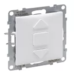 SUNO - Przyciskowy łącznik rolet - 6 A - 250 V~ - 3 pozycyjny: góra, dół, stop - pośrednie sterowanie roletami, Biały, Legrand
