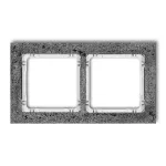 DECO Ramka uniwersalna podwójna - beton (ramka: antracytowa; spód: biały)