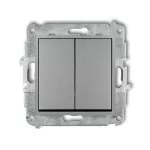 ICON Mechanizm łącznika zwiernego żaluzjowego (dwa klawisze bez piktogramów) srebrny metalik