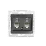 DOMO 01-1420-041 gr Gniazdo komputerowe podwójne niezależne (2xk)