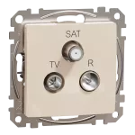 Gniazdo R/TV/SAT przelotowe (10dB), Sedna Design & Elements, beżowy