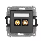 MINI Mechanizm gniazda głośnikowego pojedynczego (typu banan - czerwony i czarny, pozłacany, 4 mm2, skręcany) 28MGG-4