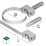 UZP / Uchwyt zaciskowy paskowy PA-66 13-32 szary (20 szt)